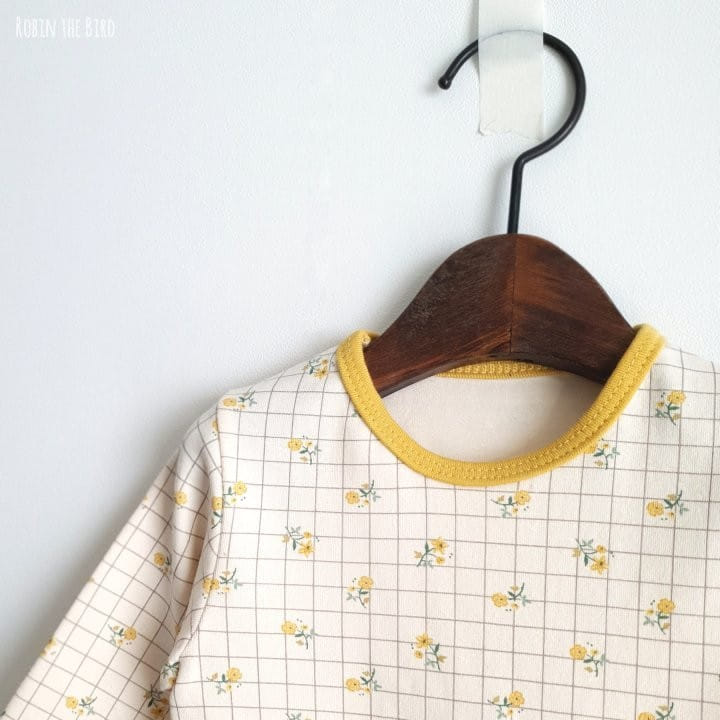 Saerobin - Korean Baby Fashion - #babyoutfit - Check Flower Bodysuit - 3