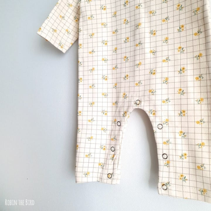 Saerobin - Korean Baby Fashion - #babyoutfit - Check Flower Bodysuit - 4
