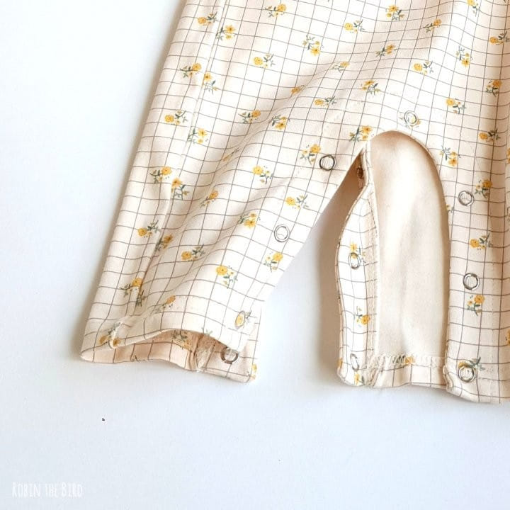 Saerobin - Korean Baby Fashion - #babywear - Check Flower Bodysuit - 5