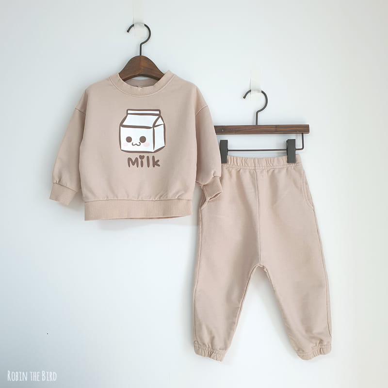 Saerobin - Korean Children Fashion - #magicofchildhood - Milk Sweatshirt Top Bottom Set - 3
