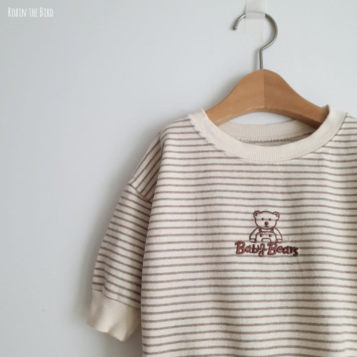 Saerobin - Korean Children Fashion - #toddlerclothing - Stripes Terry Jumpsuit - 6