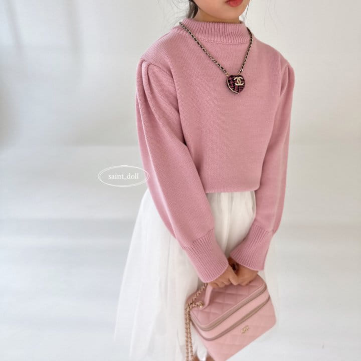 Saint Doll - Korean Children Fashion - #toddlerclothing - Puff Knit Tee - 4