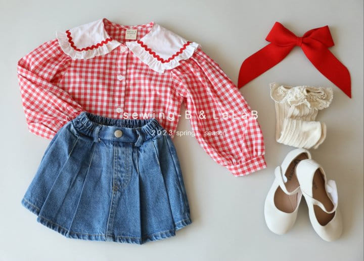 Sewing B - Korean Children Fashion - #prettylittlegirls - Benny Wrinkle Skirt Jeans - 4