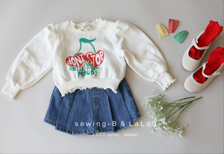 Sewing B - Korean Children Fashion - #childofig - Cherry Puff Sweatshirt - 2