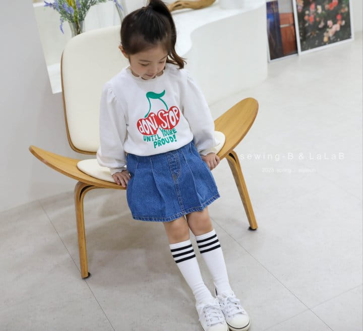 Sewing B - Korean Children Fashion - #childrensboutique - Cherry Puff Sweatshirt - 4