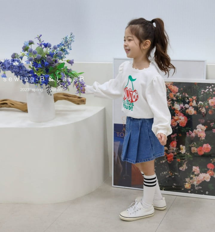 Sewing B - Korean Children Fashion - #fashionkids - Cherry Puff Sweatshirt - 6