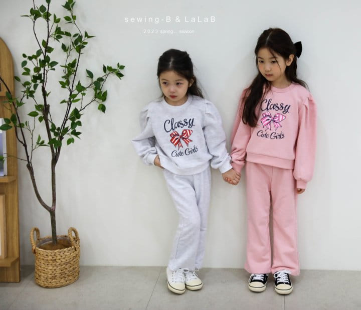 Sewing B - Korean Children Fashion - #kidsstore - Ribbon Top Bottom Set - 3