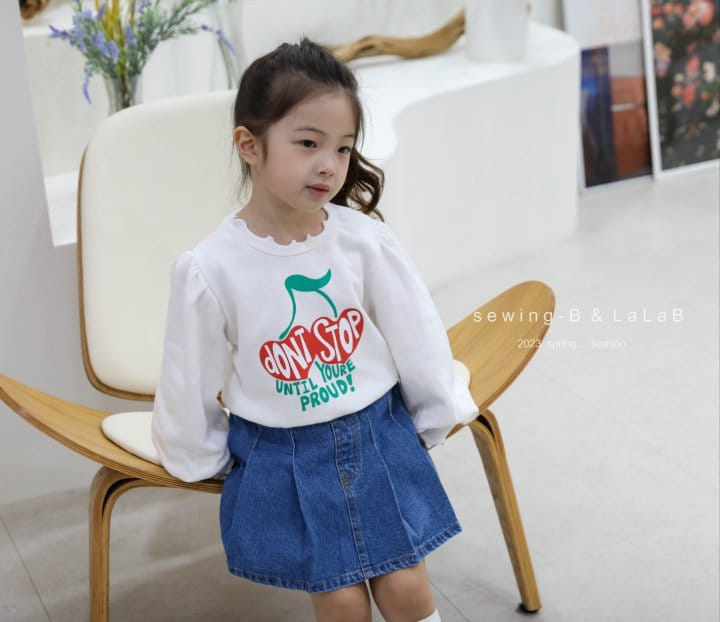 Sewing B - Korean Children Fashion - #kidsstore - Cherry Puff Sweatshirt - 8