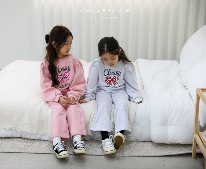 Sewing B - Korean Children Fashion - #kidsstore - Ribbon Top Bottom Set - 4