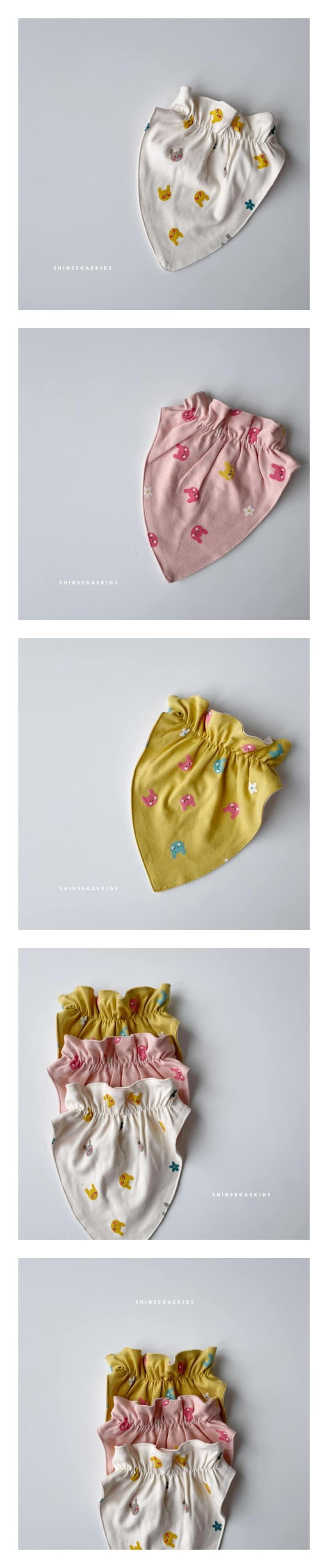 Shinseage Kids - Korean Baby Fashion - #babyclothing - Flower Rabbit Scarf Bib