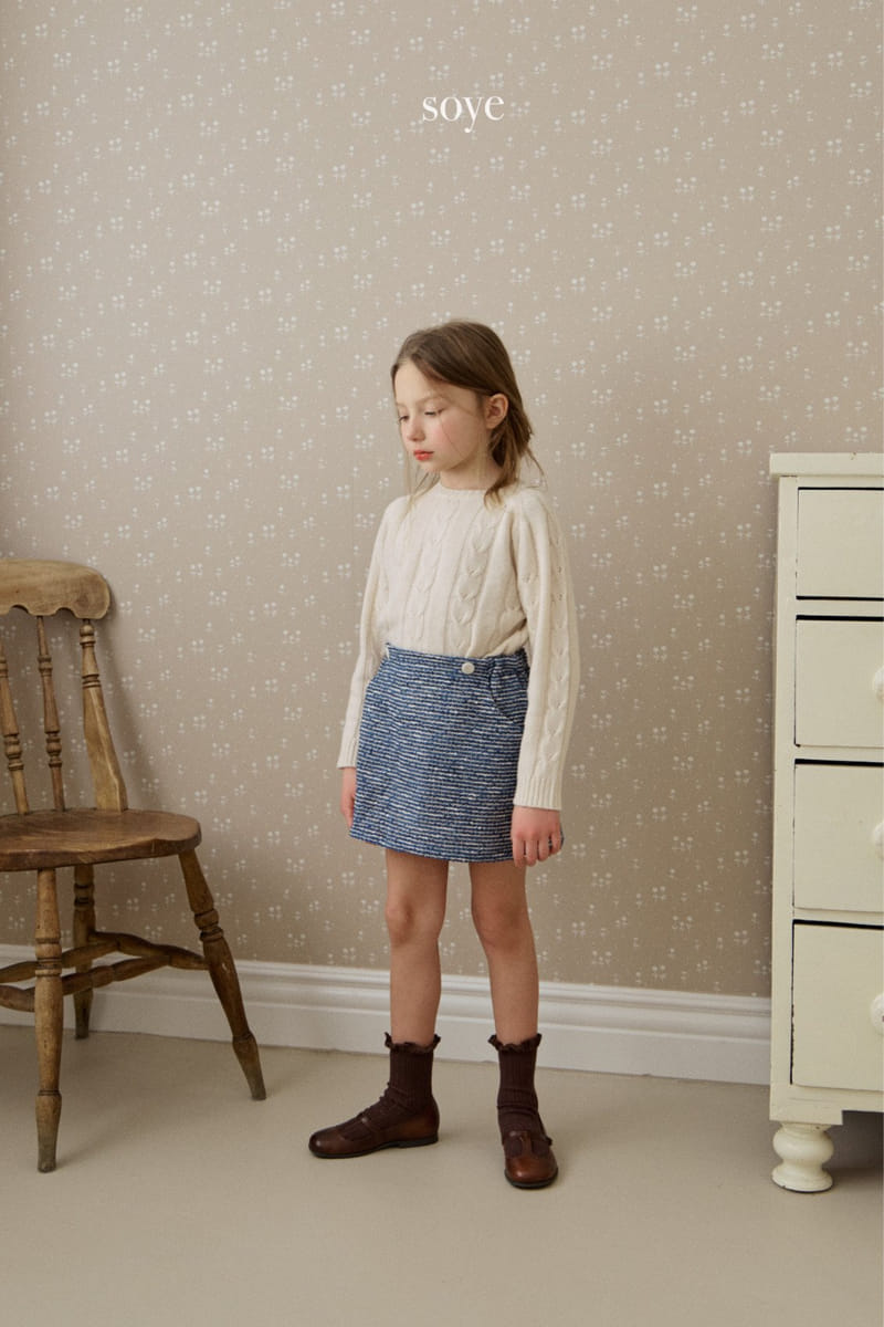 Soye - Korean Children Fashion - #kidsstore - Twid Button Skirt