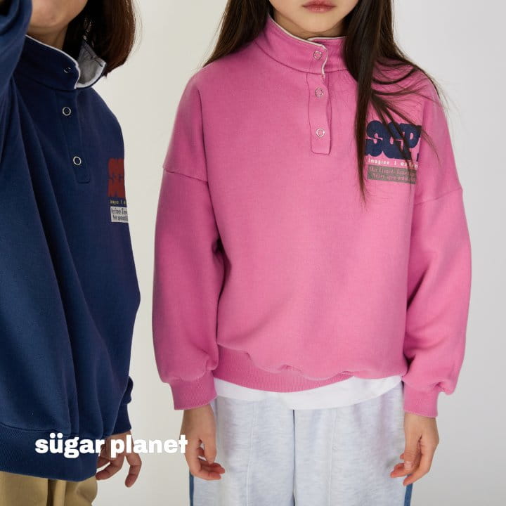 Sugar Planet - Korean Children Fashion - #todddlerfashion - Half Button Sweatshirt - 12