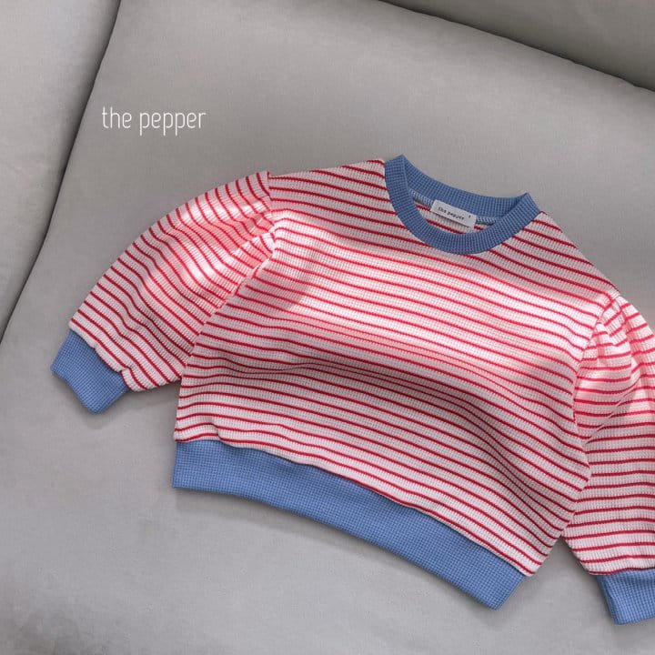 The Pepper - Korean Children Fashion - #designkidswear - Stripes Waffle Sweatshirt with Mom - 11