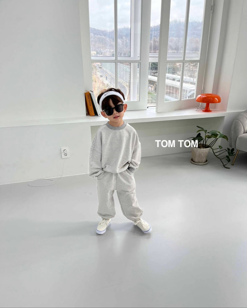 Tom Tom - Korean Children Fashion - #kidzfashiontrend - Pastel Stripes Top Bottom Set - 4