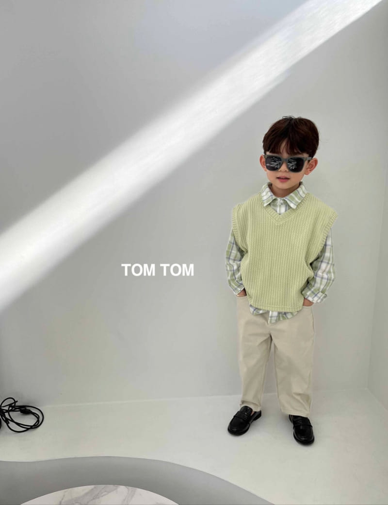 Tom Tom - Korean Children Fashion - #childrensboutique - Jacquared Classic Vest - 3
