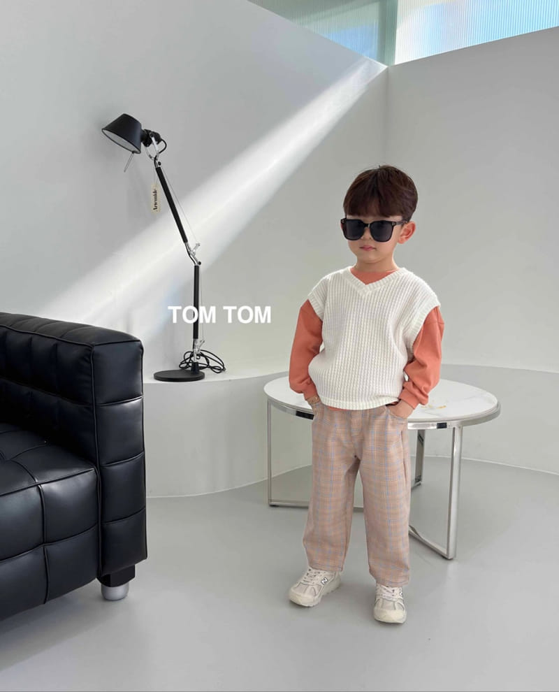 Tom Tom - Korean Children Fashion - #childrensboutique - Jacquared Classic Vest - 4