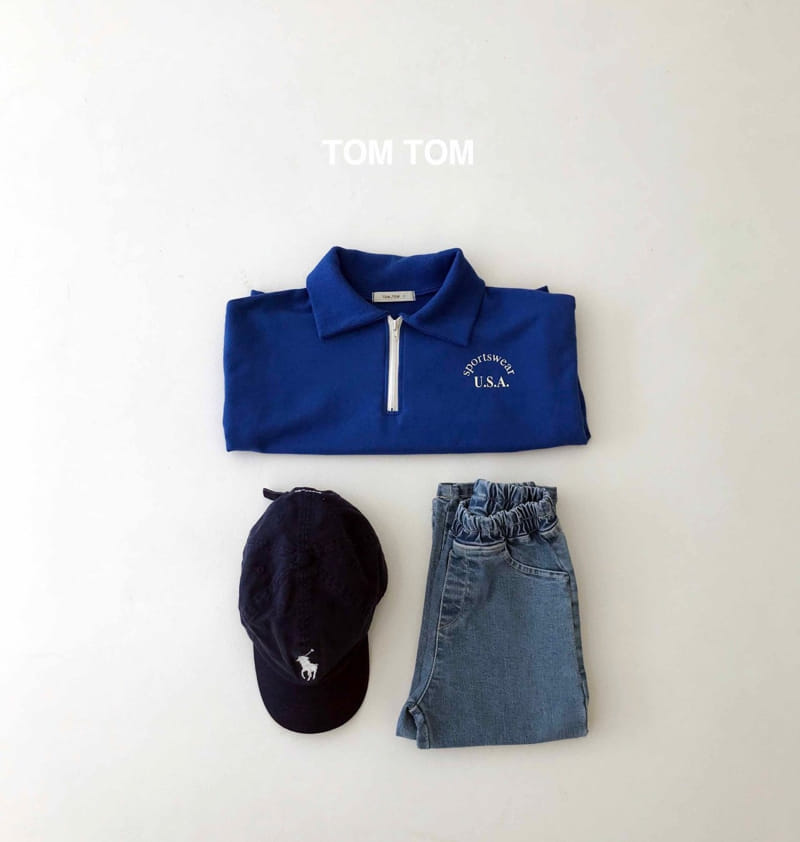 Tom Tom - Korean Children Fashion - #kidsshorts - USA Half Collar Sweatshirt - 12