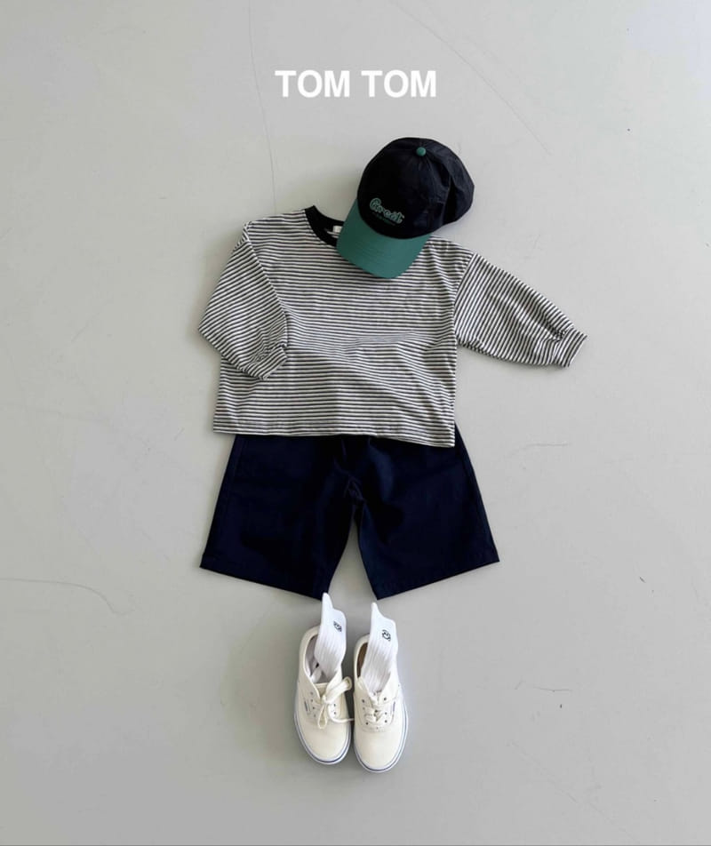 Tom Tom - Korean Children Fashion - #kidsshorts - Natural Stripes Tee - 8