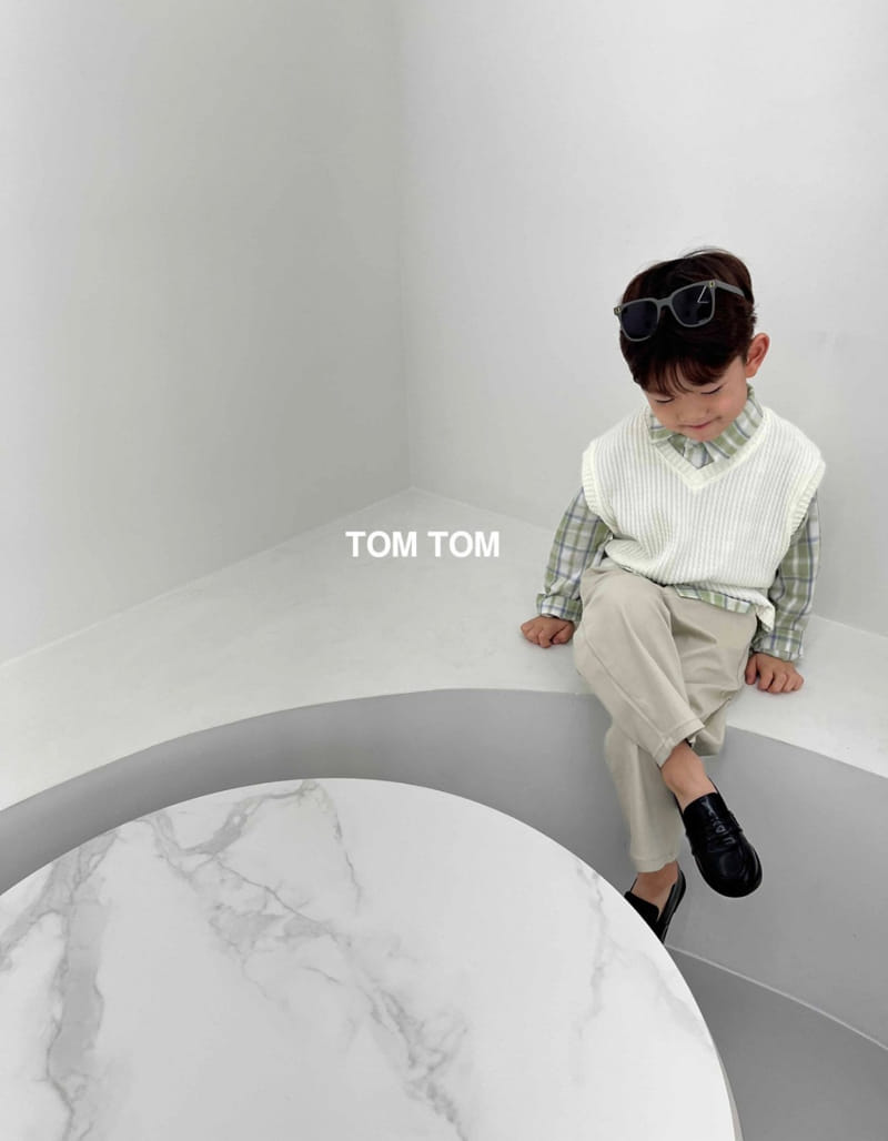 Tom Tom - Korean Children Fashion - #kidsstore - Jacquared Classic Vest - 8