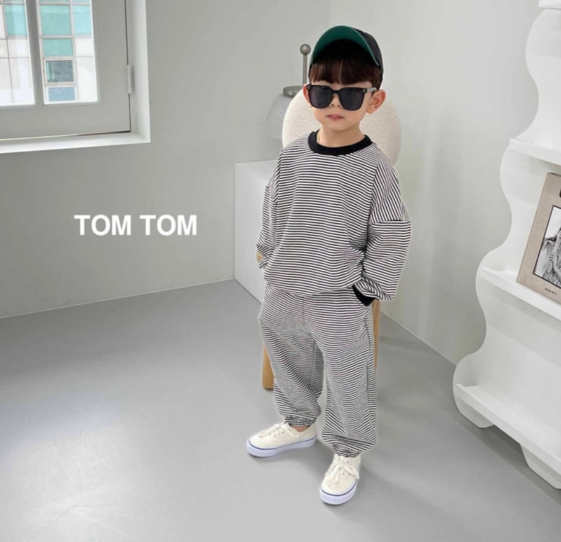 Tom Tom - Korean Children Fashion - #kidsstore - Pastel Stripes Top Bottom Set - 2