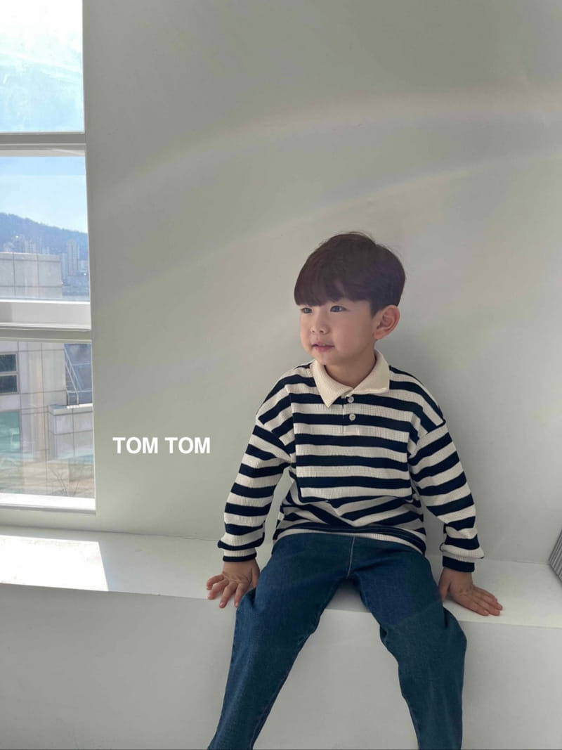 Tom Tom - Korean Children Fashion - #littlefashionista - Croiffle Collar Tee - 3