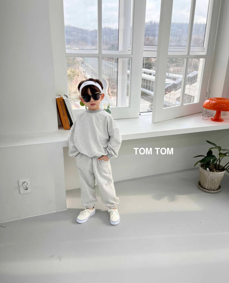 Tom Tom - Korean Children Fashion - #littlefashionista - Pastel Stripes Top Bottom Set - 5