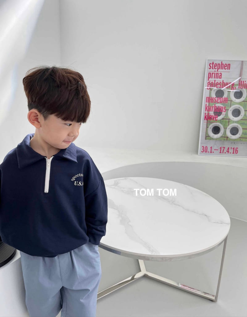 Tom Tom - Korean Children Fashion - #magicofchildhood - USA Half Collar Sweatshirt - 3