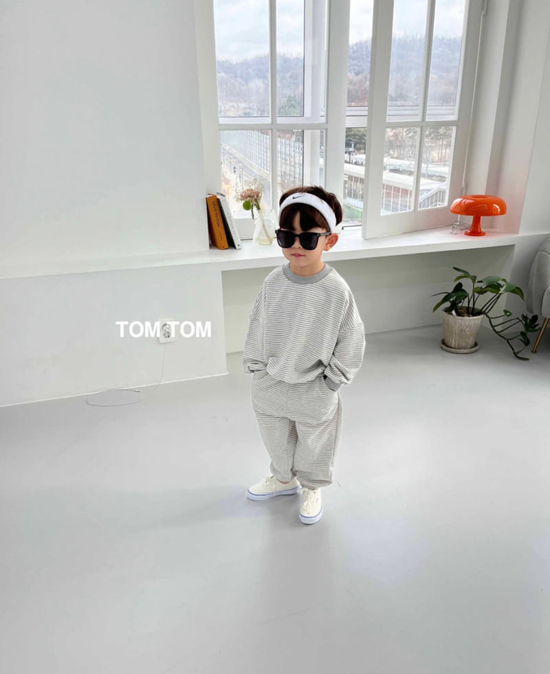 Tom Tom - Korean Children Fashion - #magicofchildhood - Pastel Stripes Top Bottom Set - 6