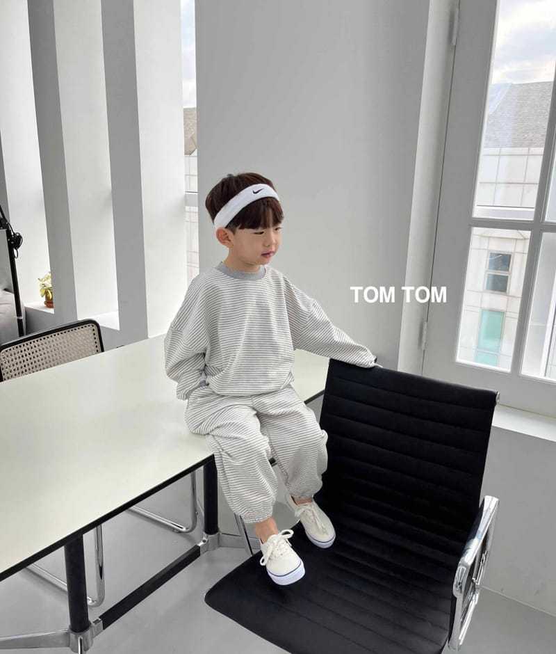 Tom Tom - Korean Children Fashion - #minifashionista - Pastel Stripes Top Bottom Set - 7