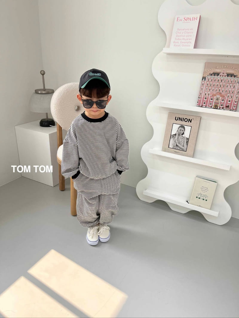 Tom Tom - Korean Children Fashion - #prettylittlegirls - Pastel Stripes Top Bottom Set - 8