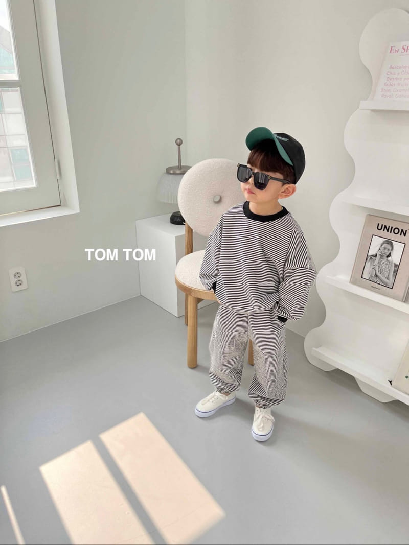 Tom Tom - Korean Children Fashion - #todddlerfashion - Pastel Stripes Top Bottom Set - 9