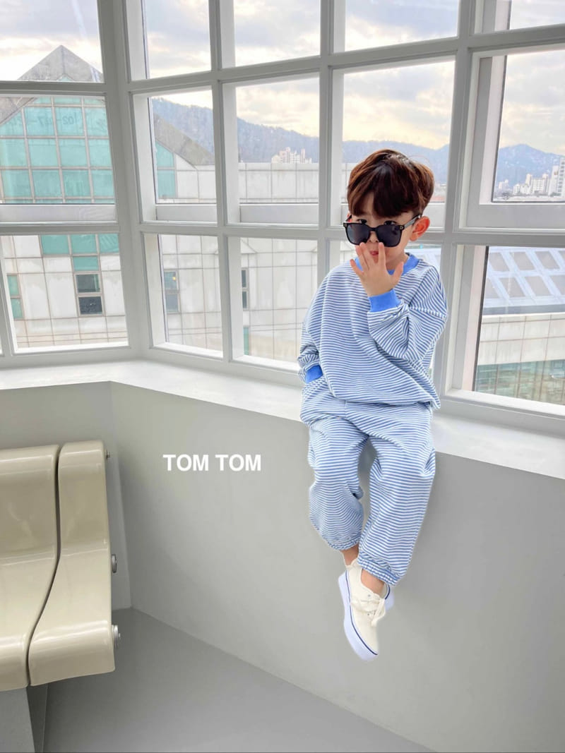 Tom Tom - Korean Children Fashion - #toddlerclothing - Pastel Stripes Top Bottom Set - 10