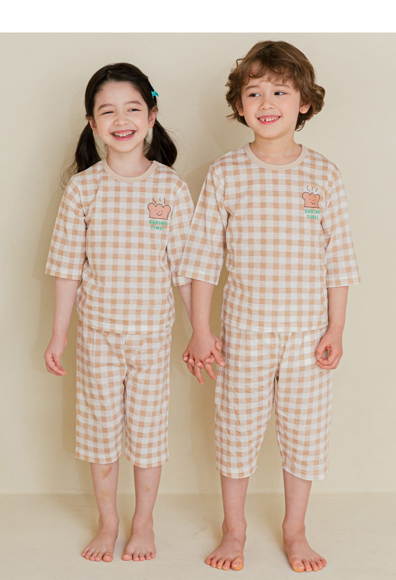 Ttasom - Korean Children Fashion - #childrensboutique - Check Bread Jacquared Easywer - 6
