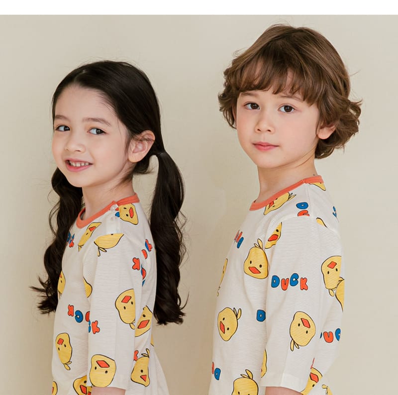 Ttasom - Korean Children Fashion - #kidzfashiontrend - Yellow Duck Jacquared Easywer - 7
