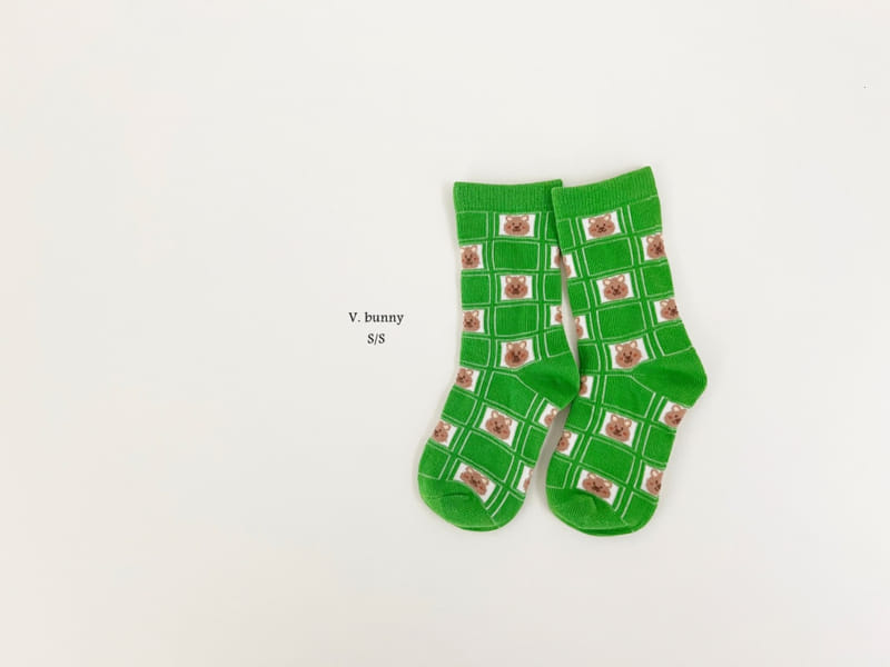 V Bunny - Korean Children Fashion - #childofig - Green Bear Socks Set - 3