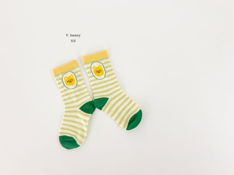 V Bunny - Korean Children Fashion - #childofig - Green Bear Socks Set - 4