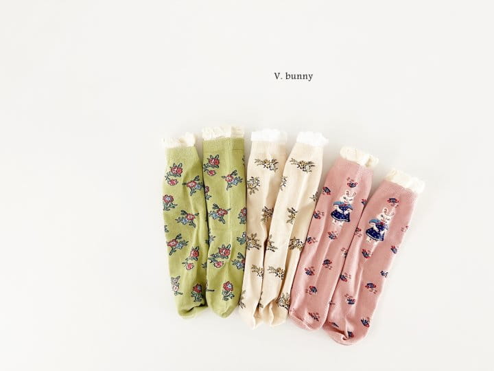 V Bunny - Korean Children Fashion - #childrensboutique - Lace Flower Socks Set - 8