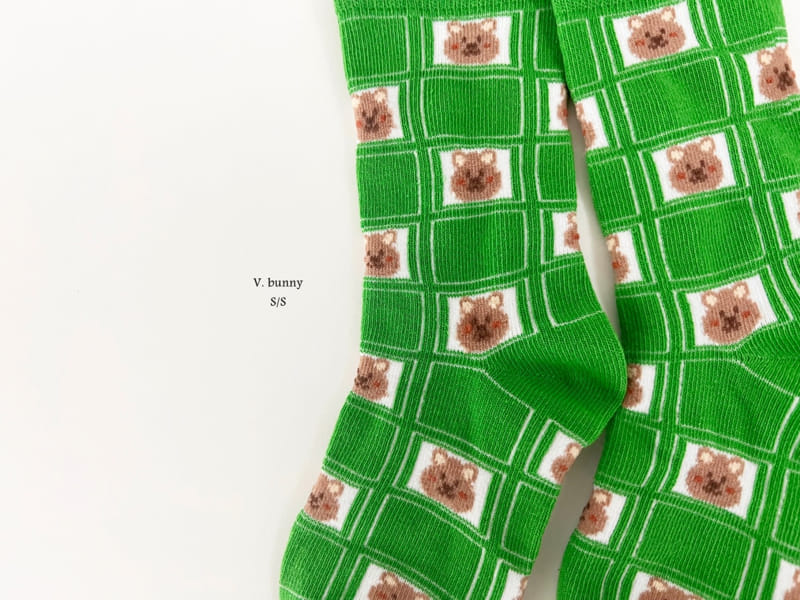 V Bunny - Korean Children Fashion - #discoveringself - Green Bear Socks Set - 6