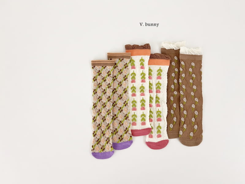 V Bunny - Korean Children Fashion - #fashionkids - Fomfom Socks Set - 11