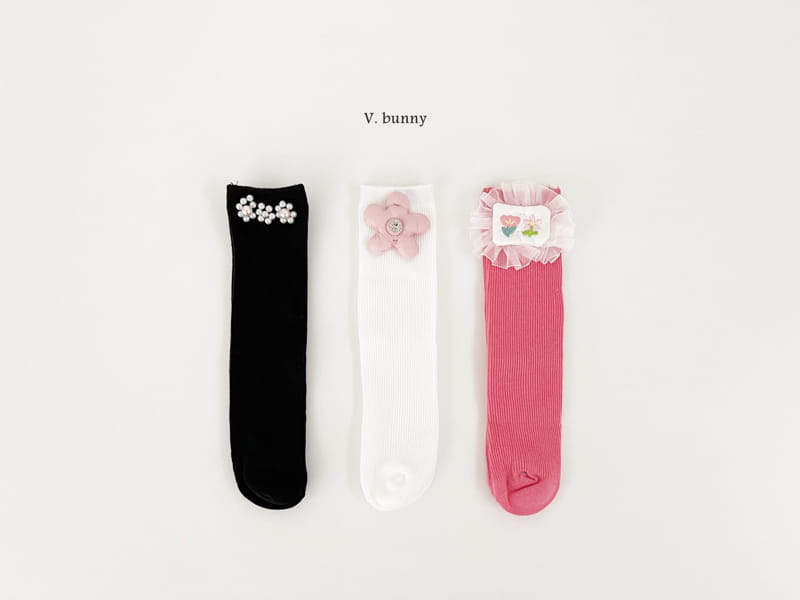 V Bunny - Korean Children Fashion - #fashionkids - Pearl Socks Set - 7