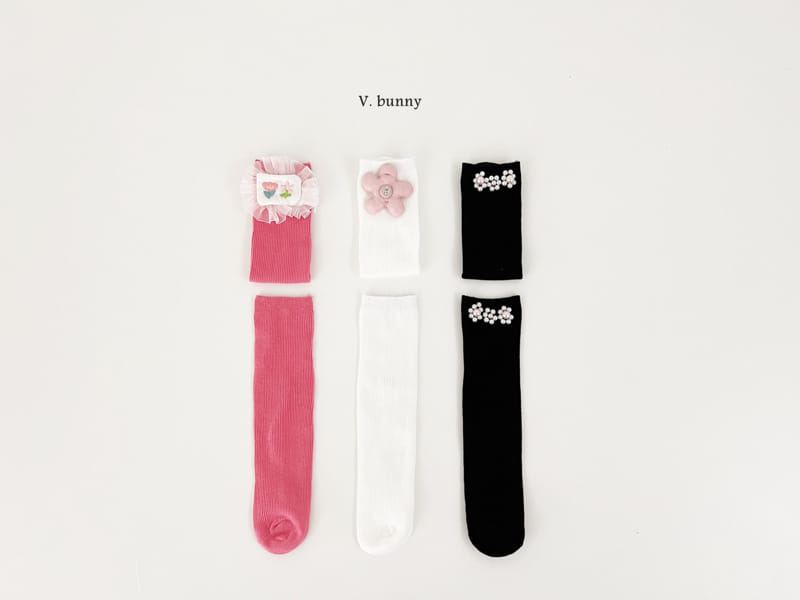 V Bunny - Korean Children Fashion - #kidsstore - Pearl Socks Set - 9