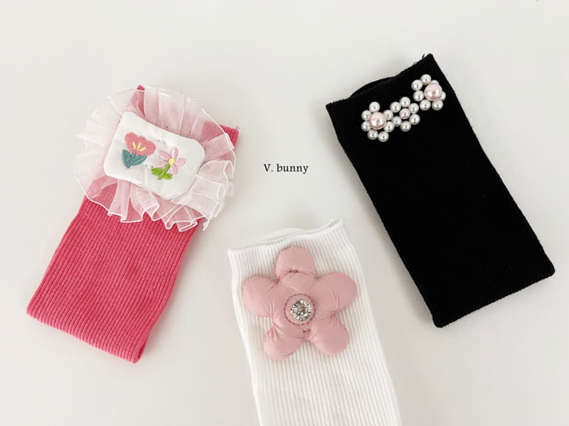 V Bunny - Korean Children Fashion - #kidzfashiontrend - Pearl Socks Set - 10