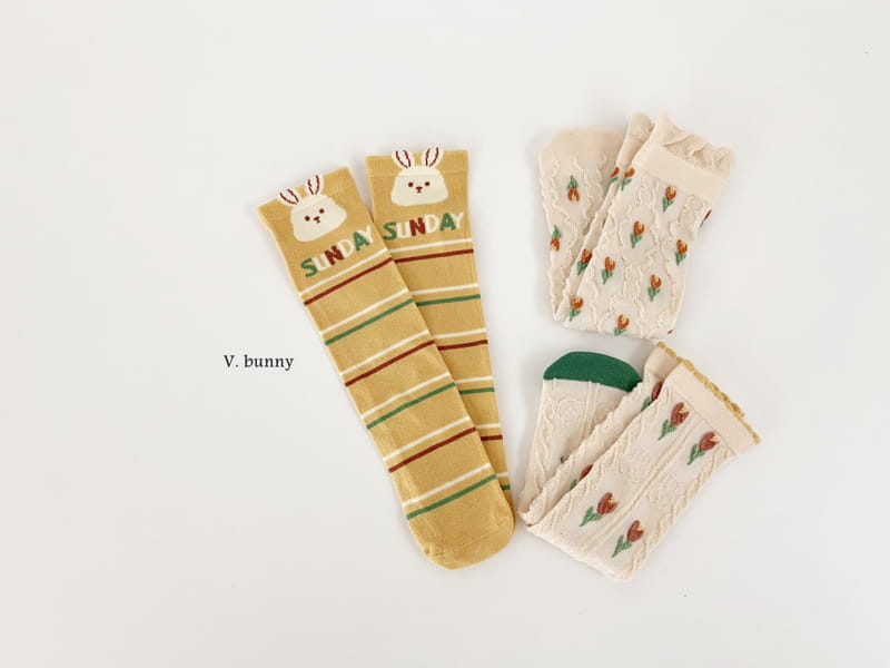 V Bunny - Korean Children Fashion - #toddlerclothing - Nono Socks Set - 7