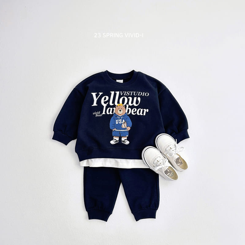 Vivid I - Korean Children Fashion - #kidzfashiontrend - USA Bear Top Bottom Set - 4