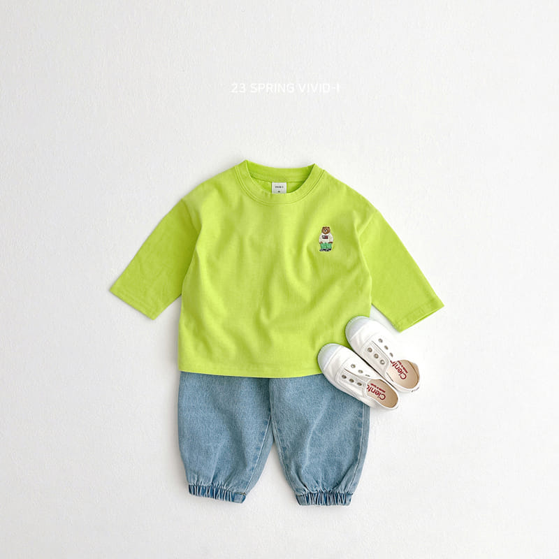Vivid I - Korean Children Fashion - #childofig - Spring Bear Embrodiery Tee - 4