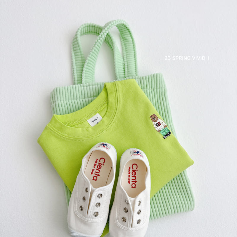 Vivid I - Korean Children Fashion - #designkidswear - Spring Bear Embrodiery Tee - 5