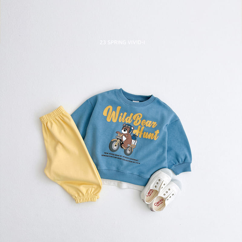 Vivid I - Korean Children Fashion - #designkidswear - Bike Bear Top Bottom Set - 10