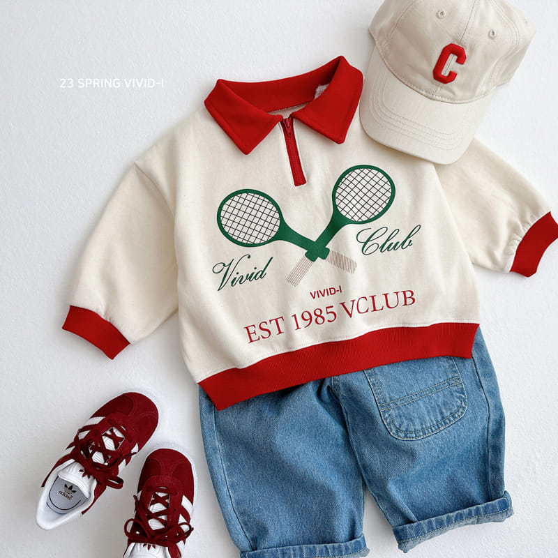 Vivid I - Korean Children Fashion - #fashionkids - Tennis Collar Sweatshirt - 10