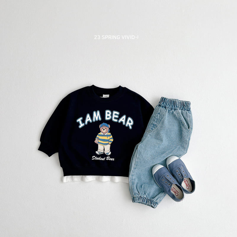 Vivid I - Korean Children Fashion - #fashionkids - I Am  Bear Top Bottom Set - 4