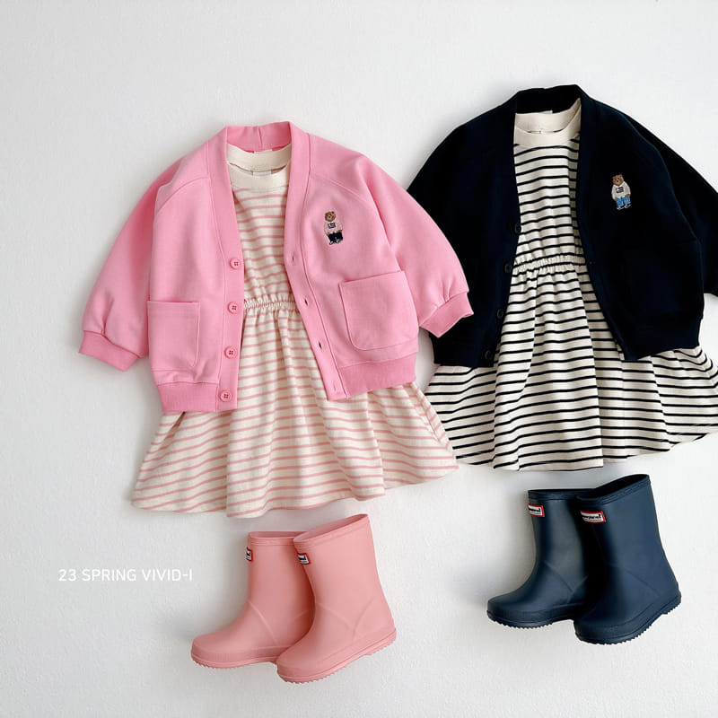 Vivid I - Korean Children Fashion - #kidzfashiontrend - Banding Stripes One-piece - 6